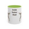 11oz Irish Setter Dog Dad Mug, Light Green, front view