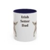 11oz Irish Setter Dog Dad Mug, Navy, front view