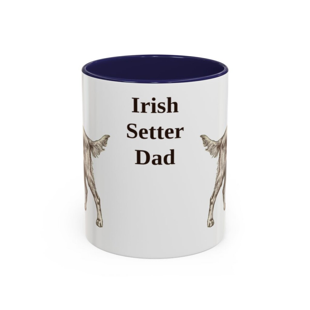 11oz Irish Setter Dog Dad Mug, Navy, front view