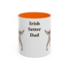 11oz Irish Setter Dog Dad Mug, Orange, front view