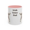 11oz Irish Setter Dog Dad Mug, Pink, front view