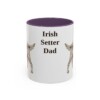 11oz Irish Setter Dog Dad Mug, Purple, front view