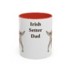 11oz Irish Setter Dog Dad Mug, Red, front view