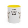 11oz Irish Setter Dog Dad Mug, Yellow, front view