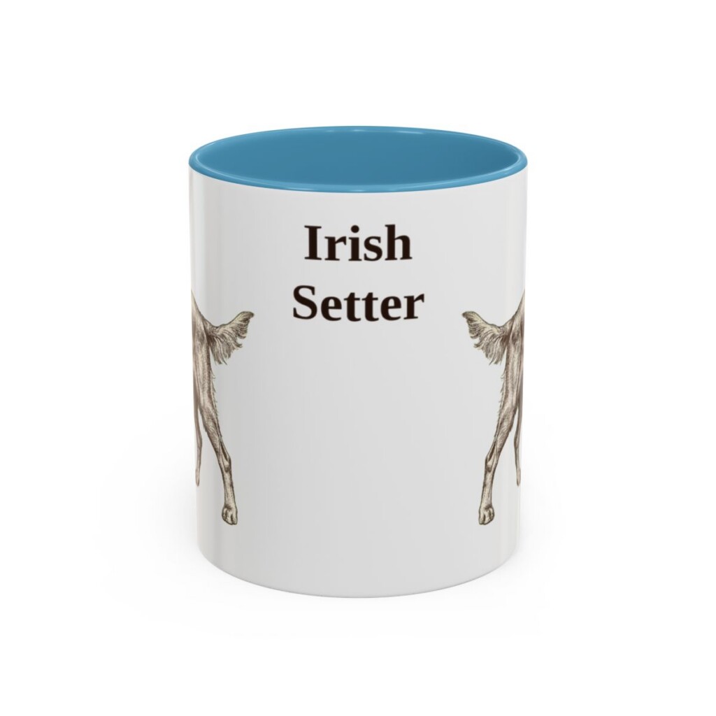 11oz Irish Setter Mug, Light Blue, front view