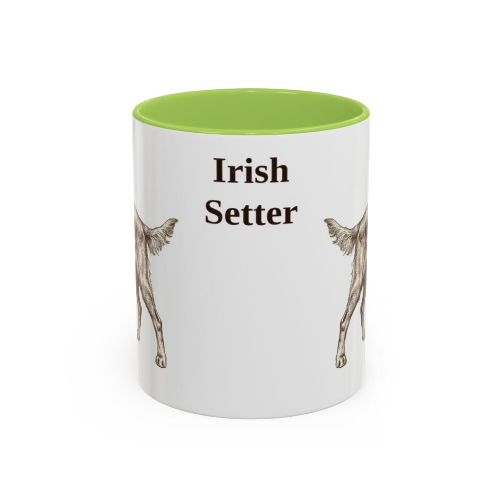 11oz Irish Setter Mug, Light Green, front view