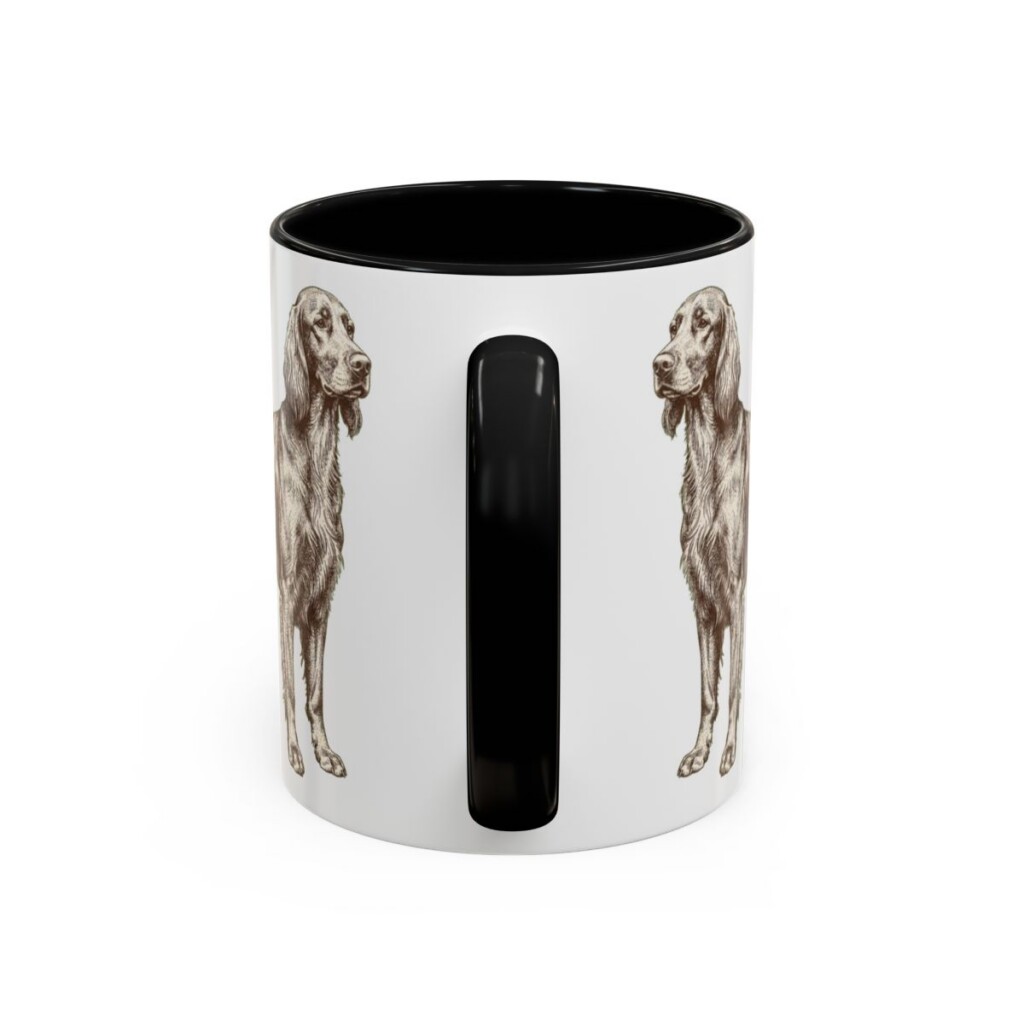11oz Irish Setter Dog Mom Mug, Black, back view