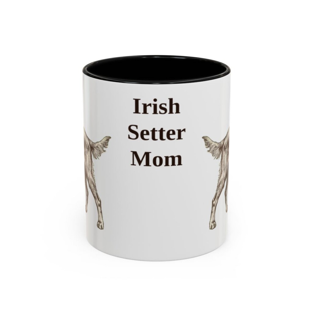 11oz Irish Setter Dog Mom Mug, Black, front view