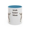 11oz Irish Setter Dog Mom Mug, Light Blue, front view