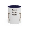11oz Irish Setter Dog Mom Mug, Navy, front view