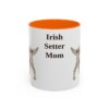 11oz Irish Setter Dog Mom Mug, Orange, front view