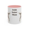 11oz Irish Setter Dog Mom Mug, Pink, front view