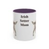 11oz Irish Setter Dog Mom Mug, Purple, front view