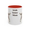 11oz Irish Setter Dog Mom Mug, Red, front view