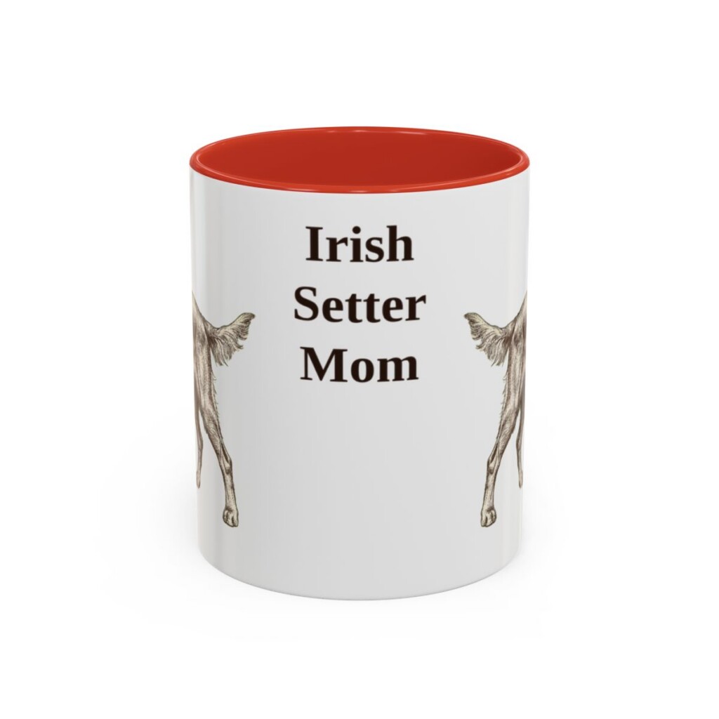 11oz Irish Setter Dog Mom Mug, Red, front view