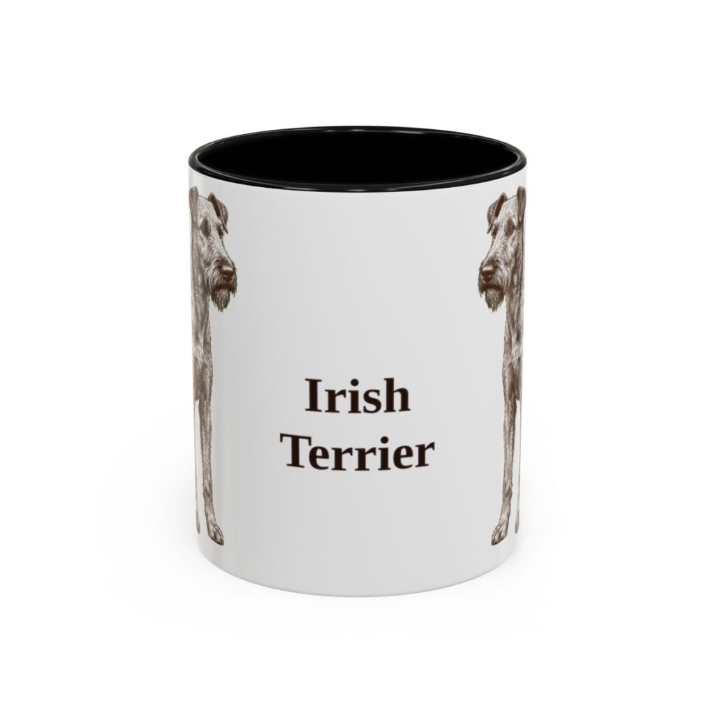 11oz Irish Terrier Mug, Black, front view
