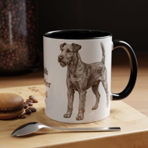 11oz Irish Terrier Dog Dad Mug, Black, lifestyle photo