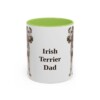 11oz Irish Terrier Dog Dad Mug, Light Green, front view