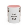 11oz Irish Terrier Dog Dad Mug, Pink, front view
