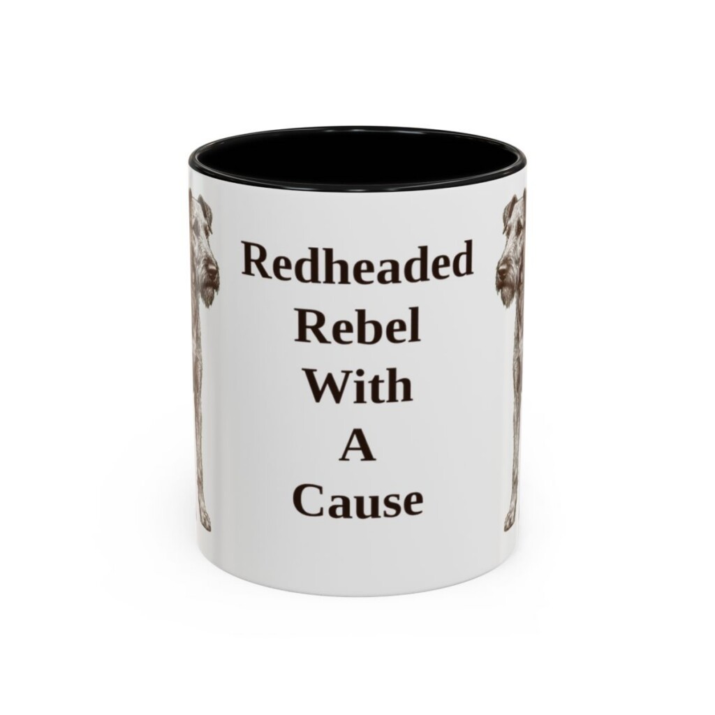11oz Funny Irish Terrier Mug, Black, front view