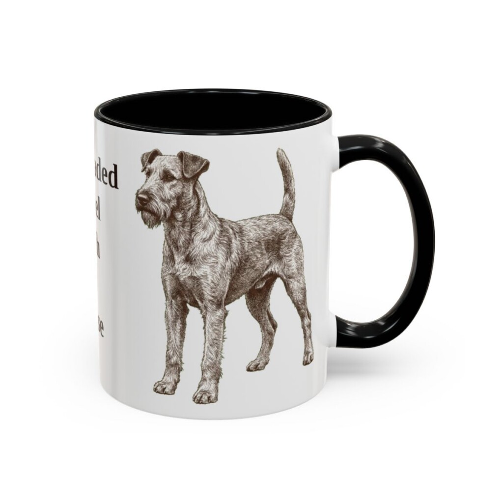 11oz Funny Irish Terrier Mug, Black, right side view
