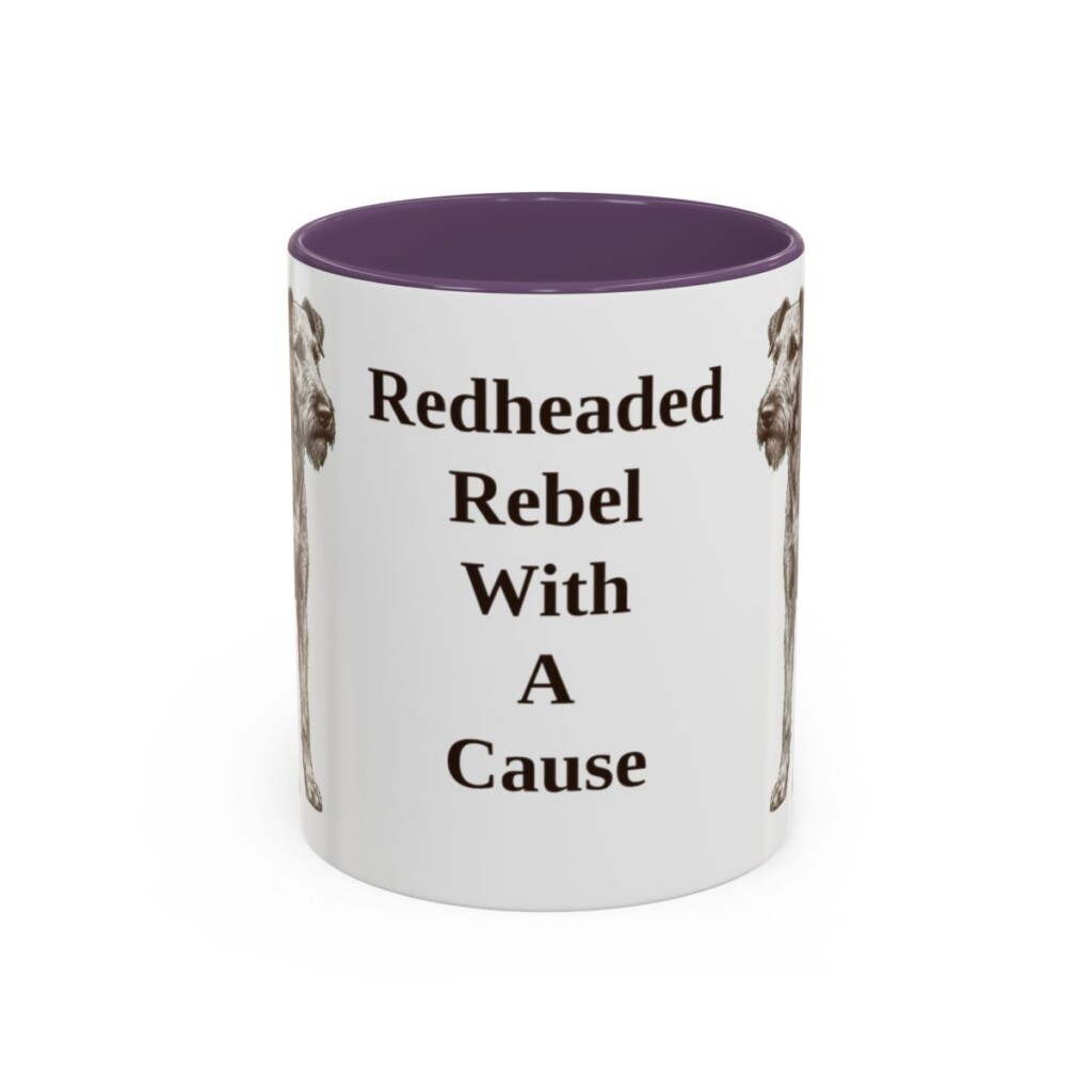 11oz Funny Irish Terrier Mug, Purple, front view