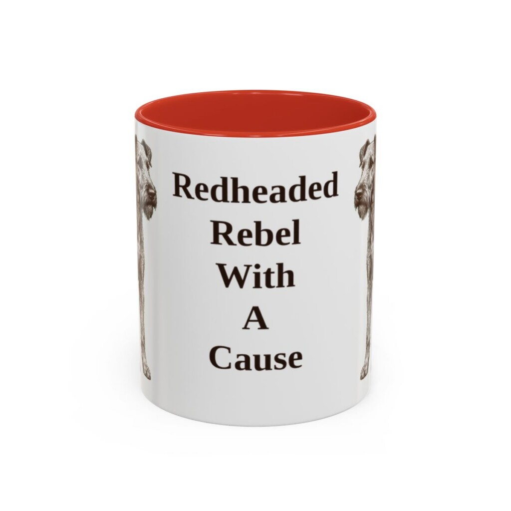 11oz Funny Irish Terrier Mug, Red, front view
