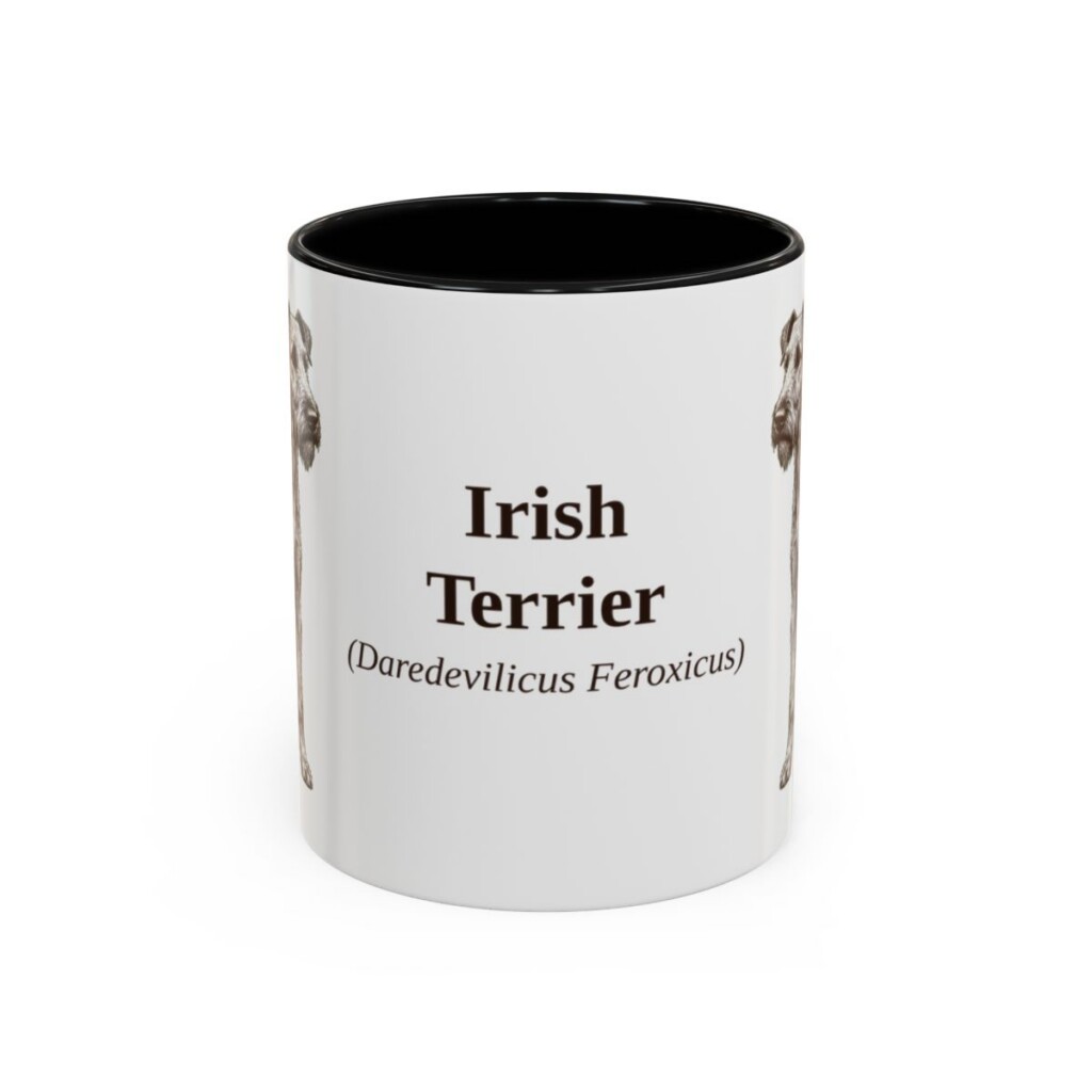 11oz Irish Terrier Latin Mug, Black, front view