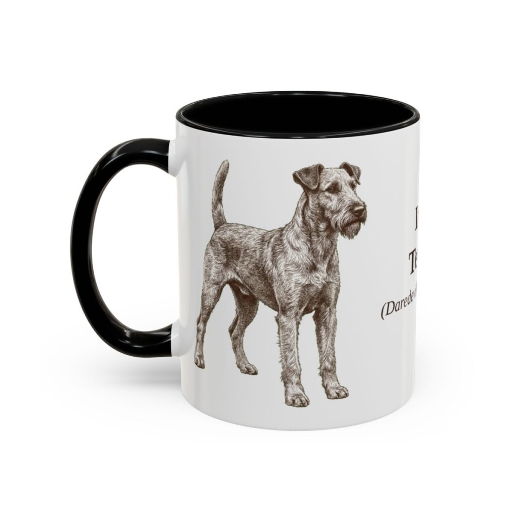 11oz Irish Terrier Latin Mug, Black, left side view