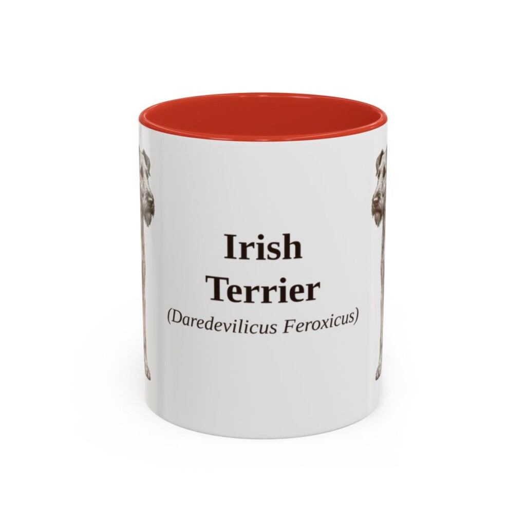 11oz Irish Terrier Latin Mug, Red, front view