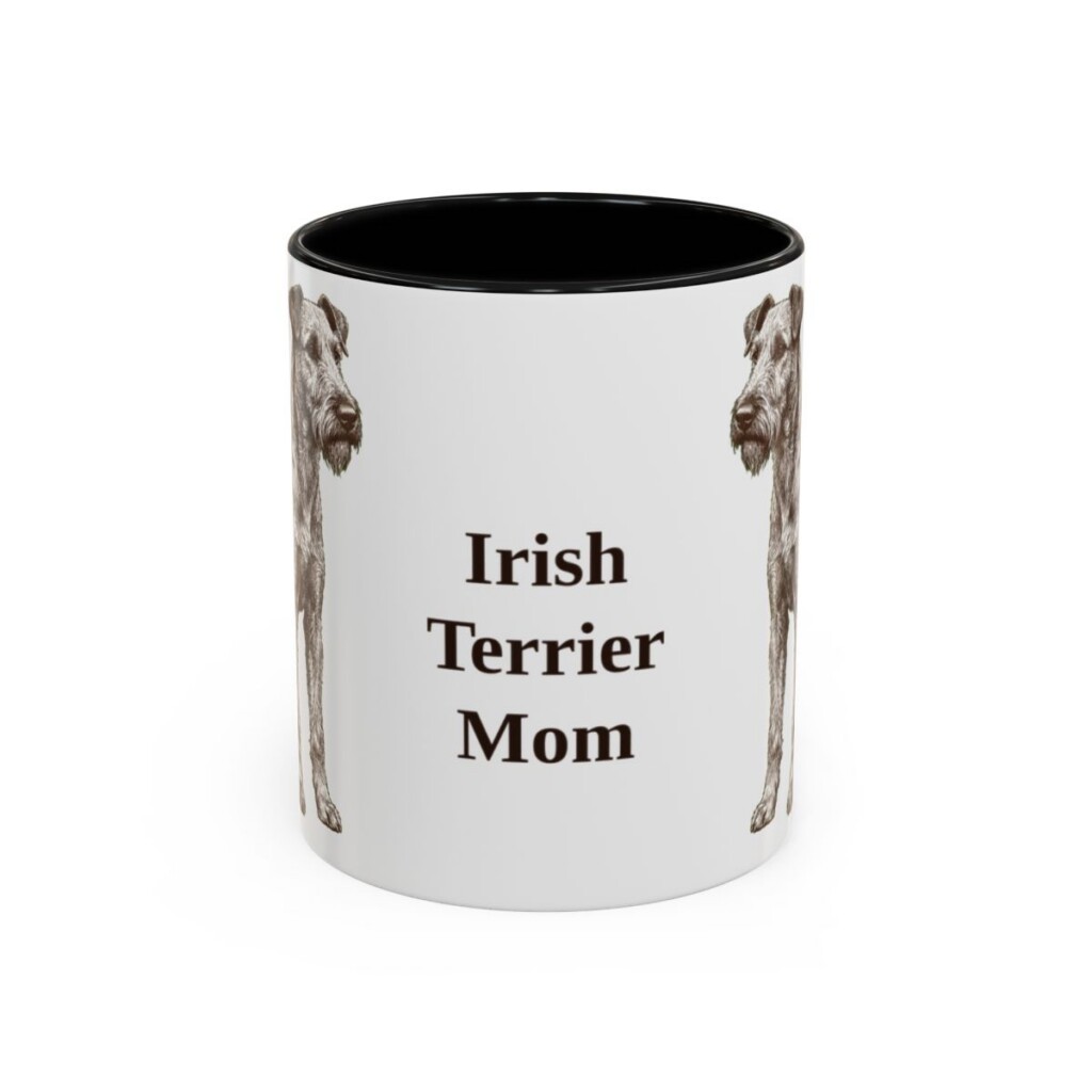 11oz Irish Terrier Dog Mom Mug, Black, front view
