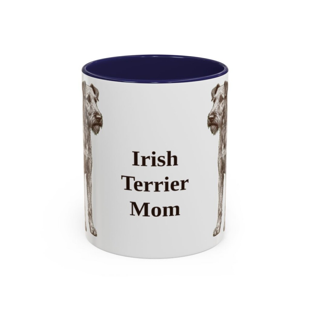 11oz Irish Terrier Dog Mom Mug, Navy, front view