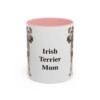 11oz Irish Terrier Dog Mom Mug, Pink, front view