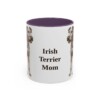 11oz Irish Terrier Dog Mom Mug, Purple, front view