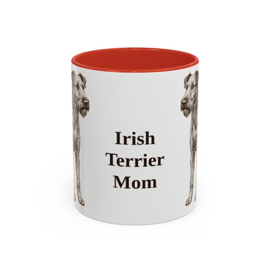 11oz Irish Terrier Dog Mom Mug, Red, front view
