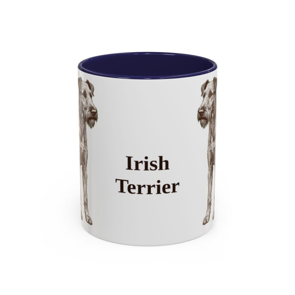 11oz Irish Terrier Mug, Navy, front view