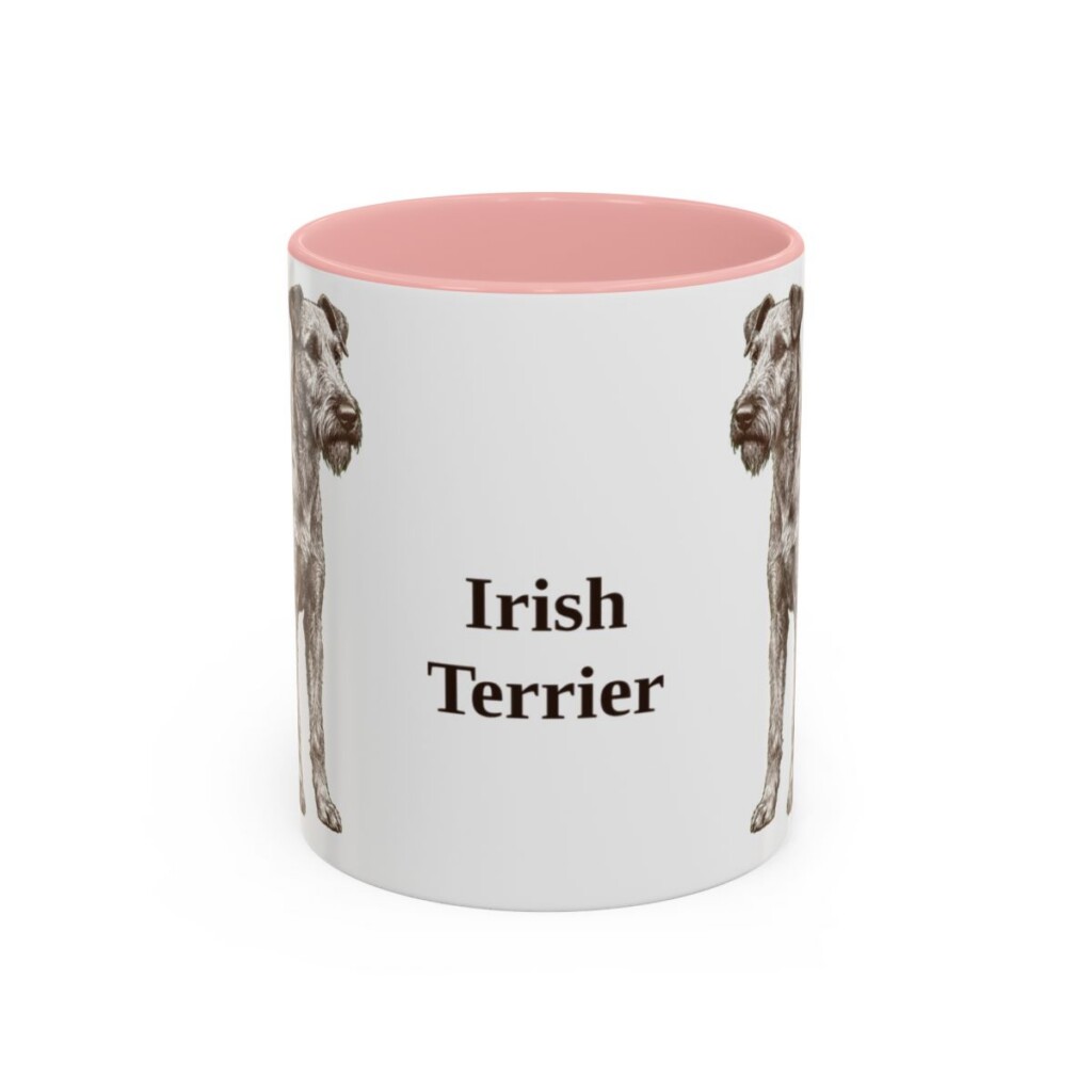 11oz Irish Terrier Mug, Pink, front view