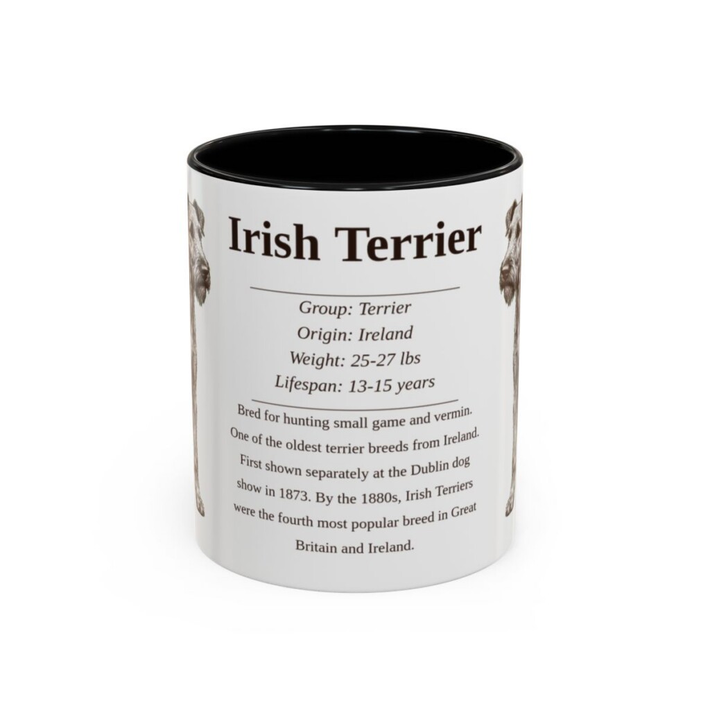 11oz Irish Terrier Mug, Black, front view
