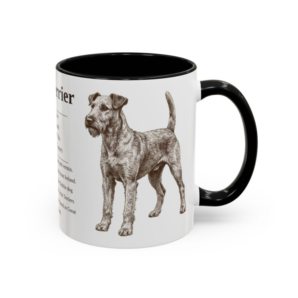 11oz Irish Terrier Mug, Black, right side view