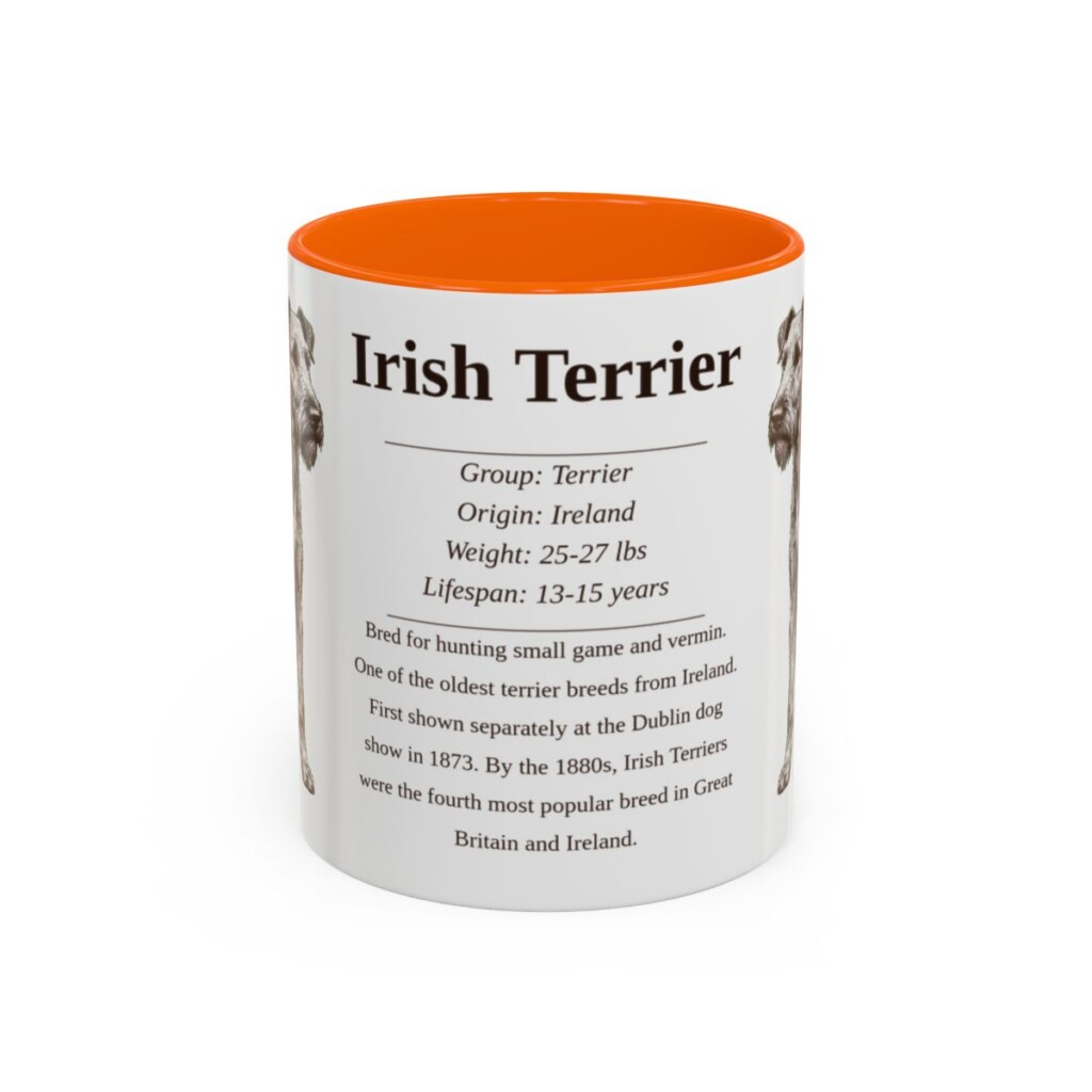 11oz Irish Terrier Mug, Orange, front view