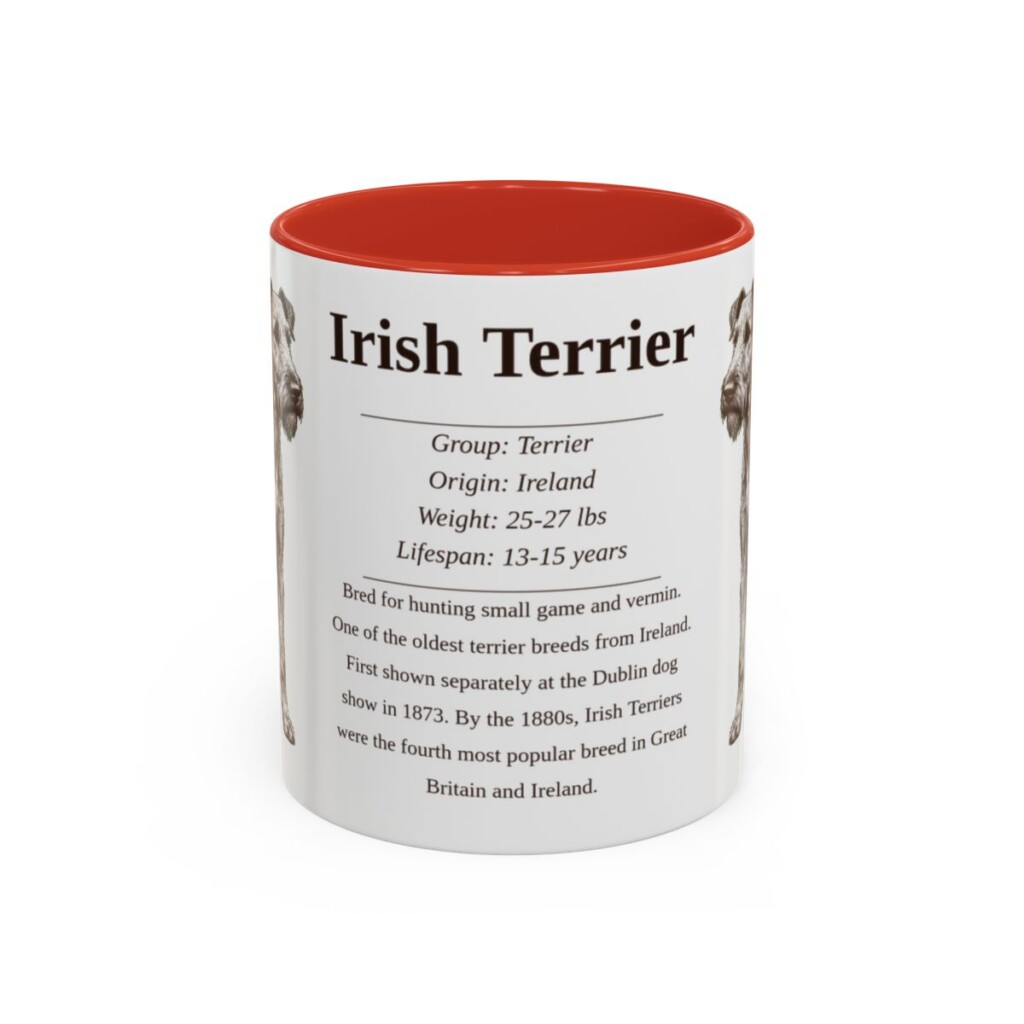 11oz Irish Terrier Mug, Red, front view