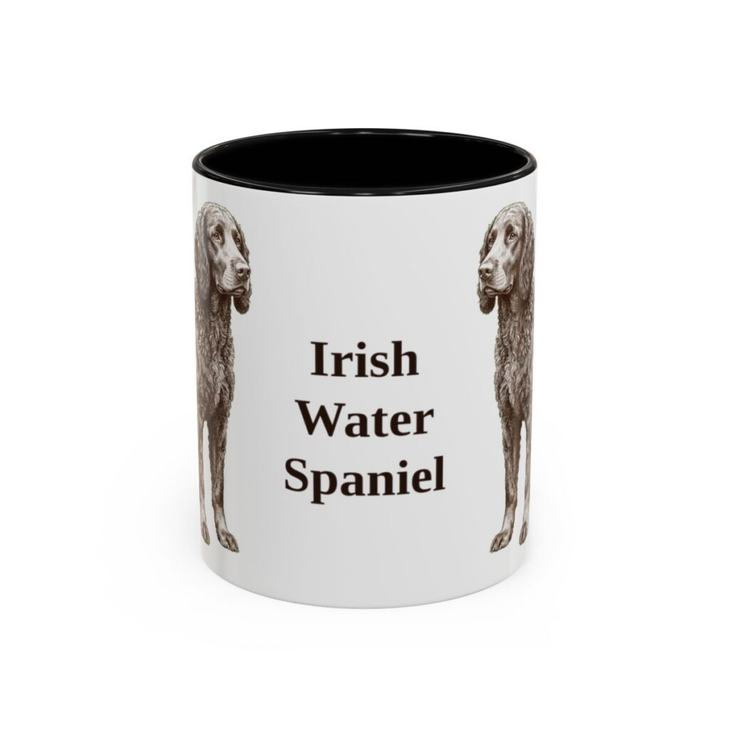 11oz Irish Water Spaniel Mug, Black, front view