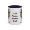 11oz Irish Water Spaniel Dog Dad Mug, Navy, front view