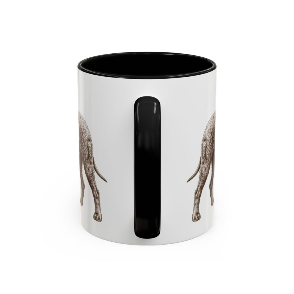 11oz-irish-water-spaniel-mug-humor-black-back-1 11oz Funny Irish Water Spaniel Mug, Black, back view