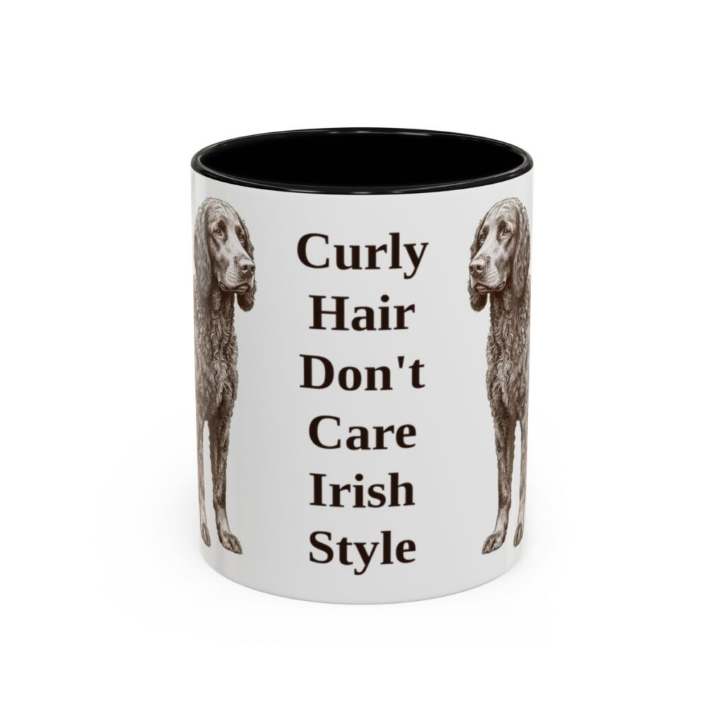 11oz-irish-water-spaniel-mug-humor-black-front-1 11oz Funny Irish Water Spaniel Mug, Black, front view