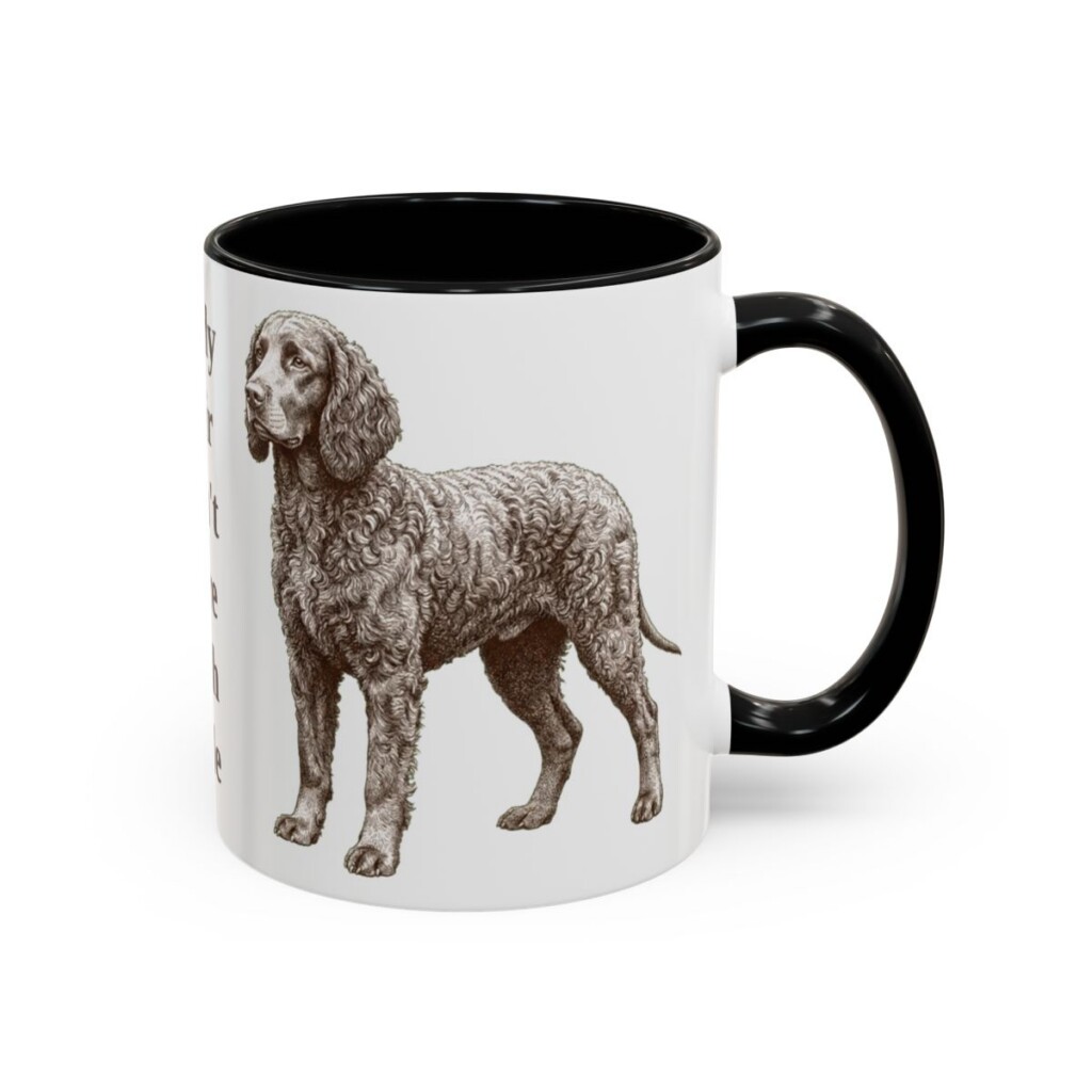 11oz-irish-water-spaniel-mug-humor-black-right-1 11oz Funny Irish Water Spaniel Mug, Black, right side view