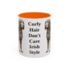 11oz-irish-water-spaniel-mug-humor-orange-1 11oz Funny Irish Water Spaniel Mug, Orange, front view