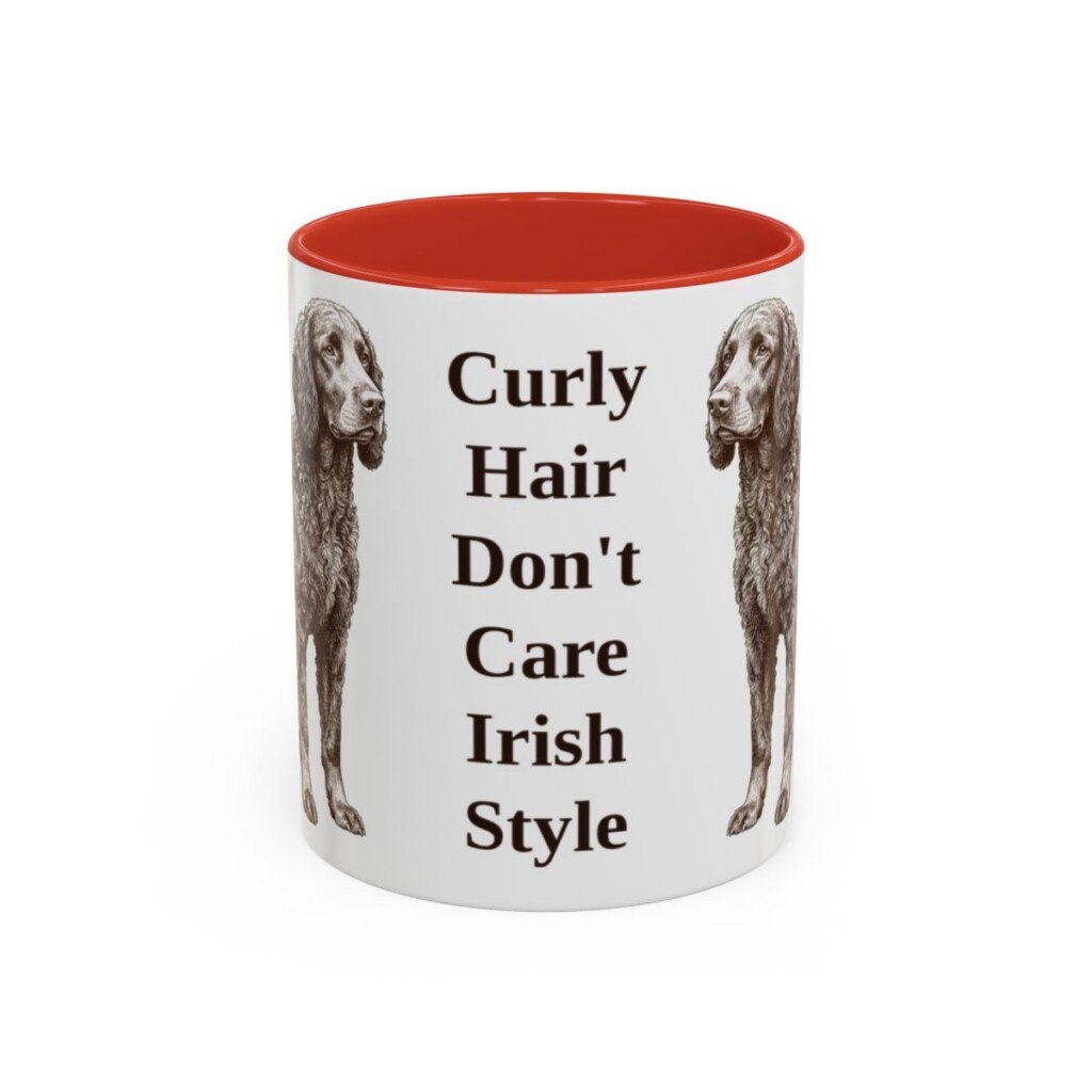 11oz-irish-water-spaniel-mug-humor-red-1 11oz Funny Irish Water Spaniel Mug, Red, front view