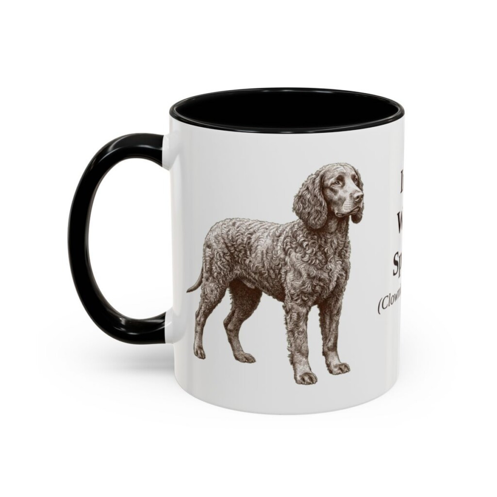 11oz Irish Water Spaniel Latin Mug, Black, left side view