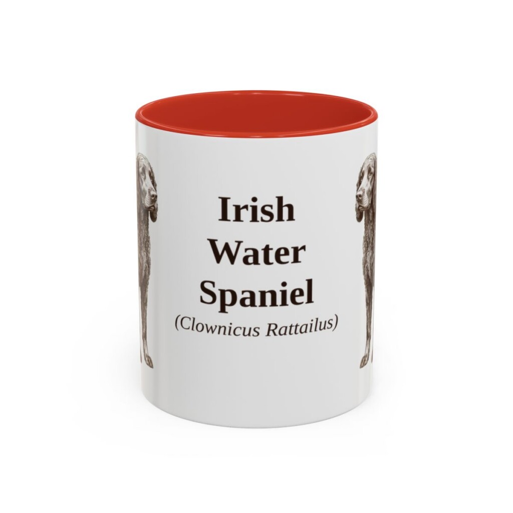 11oz Irish Water Spaniel Latin Mug, Red, front view